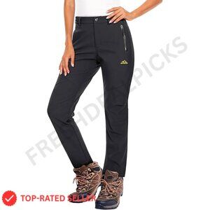 Fleece Lined Waterproof Insulated Snow Ski Pants Winter Warm Hiking Outdoor